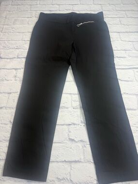 Rafaella Black Straight Fit Pull On Pants. With Stretch. Size 16.